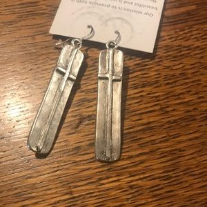 Silver cross earrings